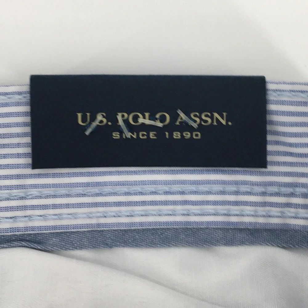 U.S. Polo Assn. Shorts Mens 42 Blue White Striped Seersucker Cotton 111024522GD